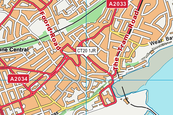 CT20 1JR map - OS VectorMap District (Ordnance Survey)