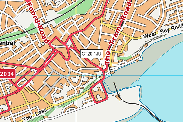 CT20 1JU map - OS VectorMap District (Ordnance Survey)