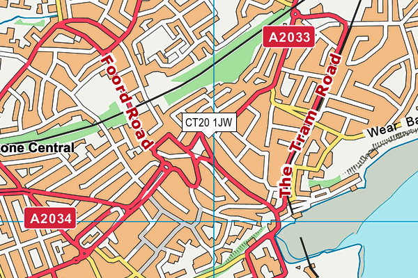 CT20 1JW map - OS VectorMap District (Ordnance Survey)