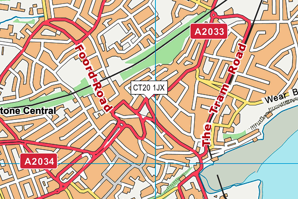 CT20 1JX map - OS VectorMap District (Ordnance Survey)