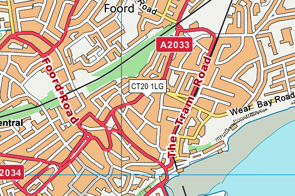 CT20 1LG map - OS VectorMap District (Ordnance Survey)