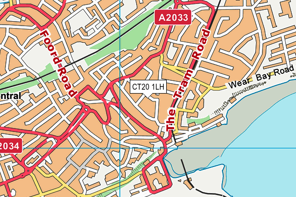 CT20 1LH map - OS VectorMap District (Ordnance Survey)