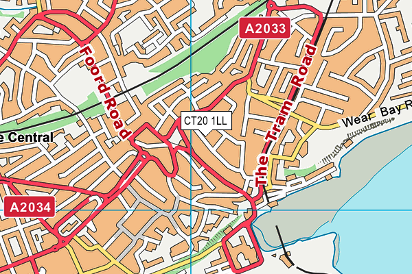 CT20 1LL map - OS VectorMap District (Ordnance Survey)