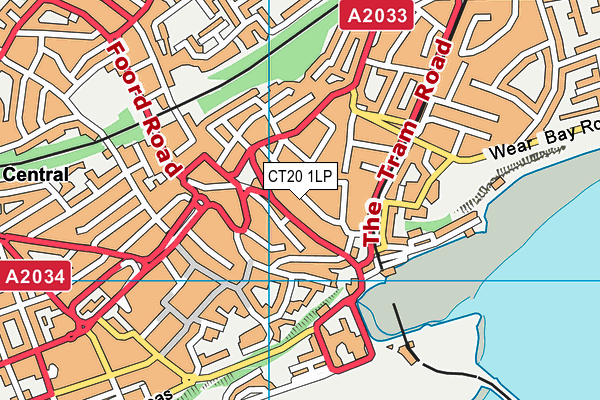 CT20 1LP map - OS VectorMap District (Ordnance Survey)