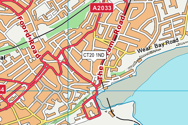 CT20 1ND map - OS VectorMap District (Ordnance Survey)