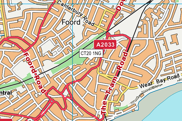 CT20 1NG map - OS VectorMap District (Ordnance Survey)