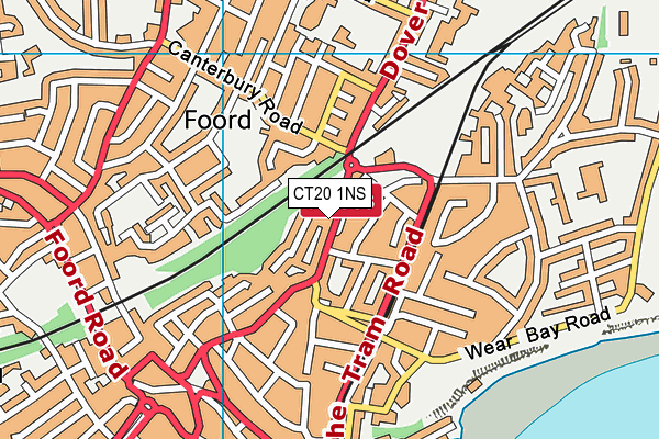 CT20 1NS map - OS VectorMap District (Ordnance Survey)