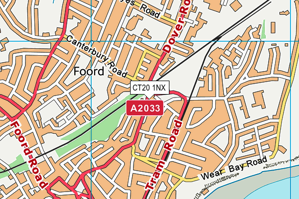 CT20 1NX map - OS VectorMap District (Ordnance Survey)