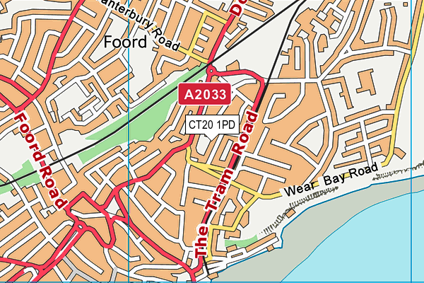 CT20 1PD map - OS VectorMap District (Ordnance Survey)