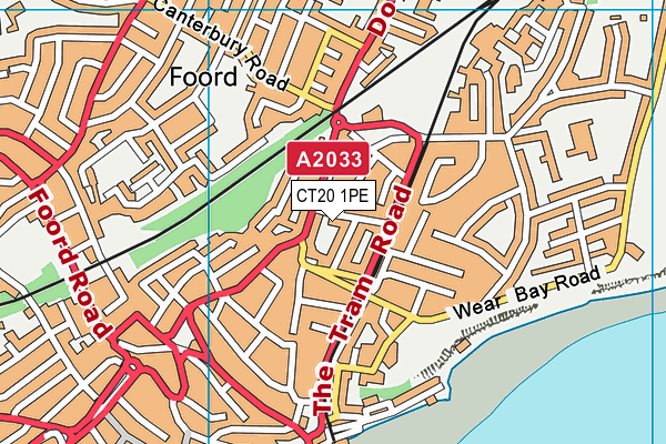 CT20 1PE map - OS VectorMap District (Ordnance Survey)