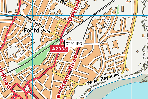 CT20 1PQ map - OS VectorMap District (Ordnance Survey)