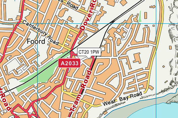 CT20 1PW map - OS VectorMap District (Ordnance Survey)