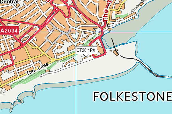 CT20 1PX map - OS VectorMap District (Ordnance Survey)