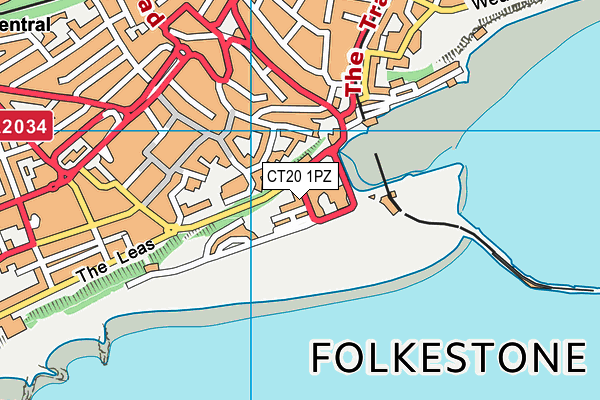 CT20 1PZ map - OS VectorMap District (Ordnance Survey)