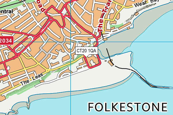 CT20 1QA map - OS VectorMap District (Ordnance Survey)