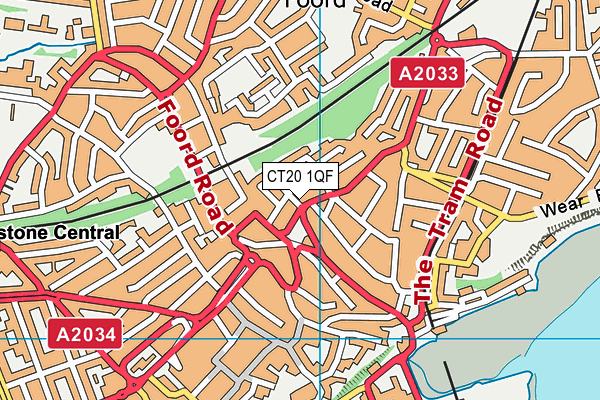 CT20 1QF map - OS VectorMap District (Ordnance Survey)