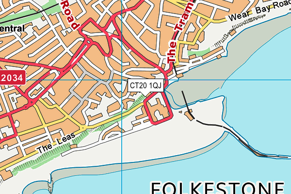 CT20 1QJ map - OS VectorMap District (Ordnance Survey)