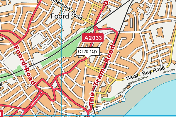 CT20 1QY map - OS VectorMap District (Ordnance Survey)