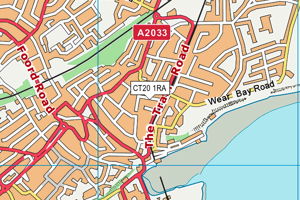 CT20 1RA map - OS VectorMap District (Ordnance Survey)