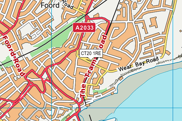 CT20 1RE map - OS VectorMap District (Ordnance Survey)