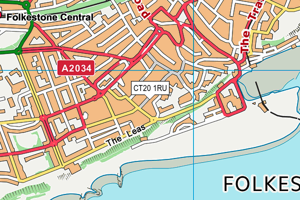 CT20 1RU map - OS VectorMap District (Ordnance Survey)