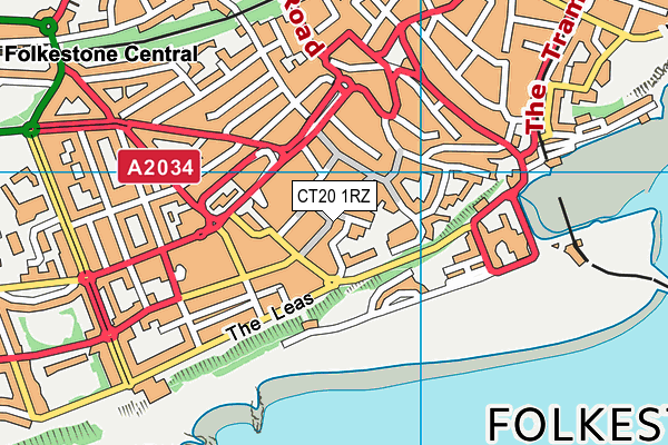 CT20 1RZ map - OS VectorMap District (Ordnance Survey)