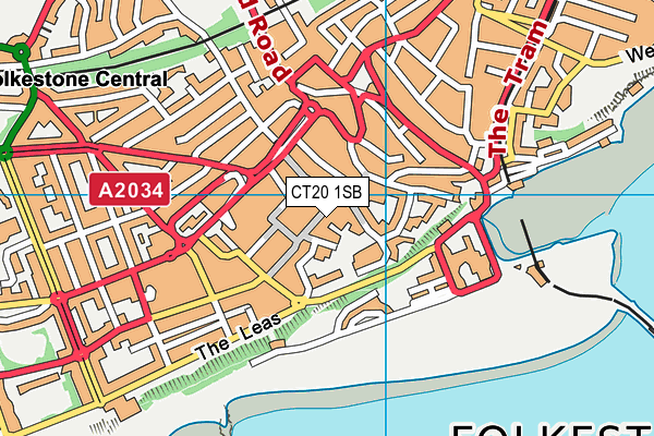 CT20 1SB map - OS VectorMap District (Ordnance Survey)