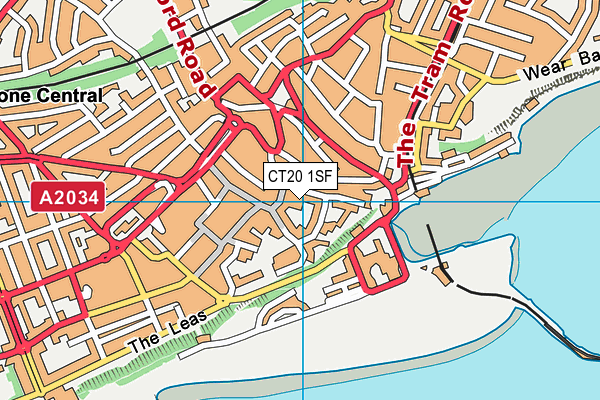 CT20 1SF map - OS VectorMap District (Ordnance Survey)