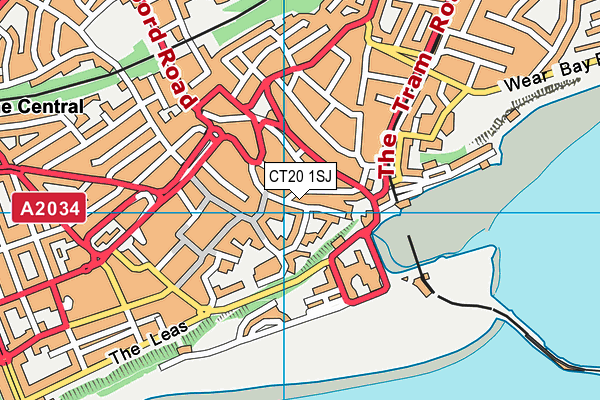 CT20 1SJ map - OS VectorMap District (Ordnance Survey)