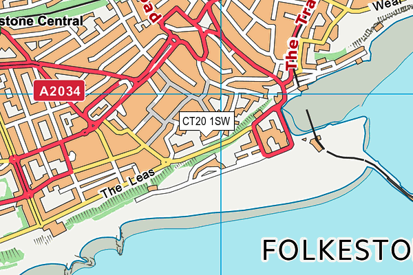 CT20 1SW map - OS VectorMap District (Ordnance Survey)