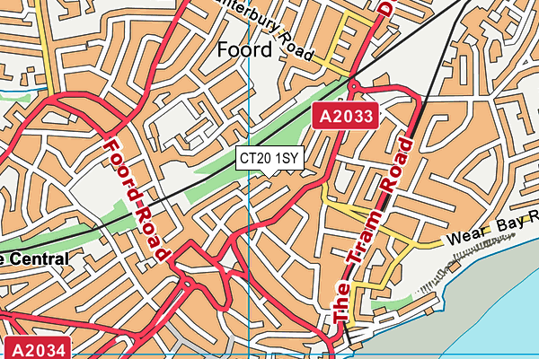 CT20 1SY map - OS VectorMap District (Ordnance Survey)