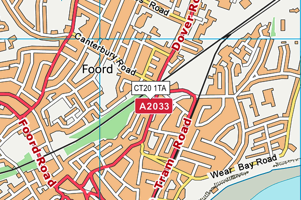 CT20 1TA map - OS VectorMap District (Ordnance Survey)