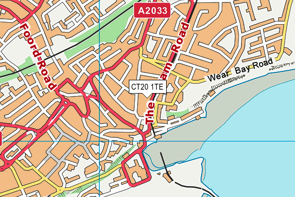 CT20 1TE map - OS VectorMap District (Ordnance Survey)