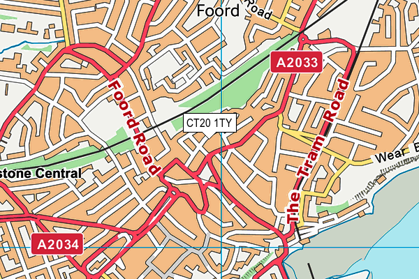 CT20 1TY map - OS VectorMap District (Ordnance Survey)