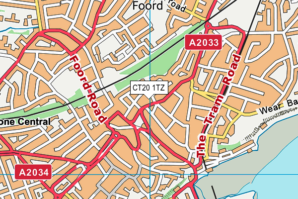 CT20 1TZ map - OS VectorMap District (Ordnance Survey)