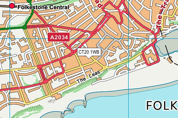 CT20 1WB map - OS VectorMap District (Ordnance Survey)