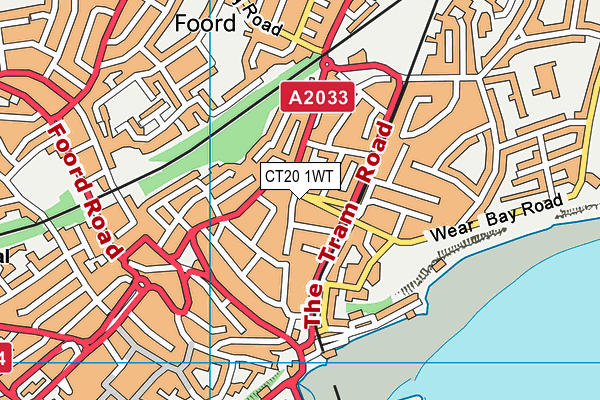 CT20 1WT map - OS VectorMap District (Ordnance Survey)