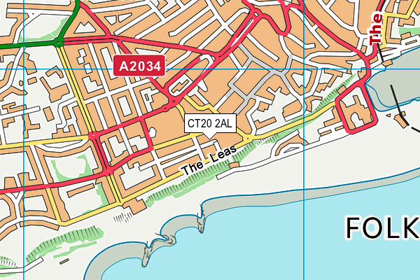 CT20 2AL map - OS VectorMap District (Ordnance Survey)