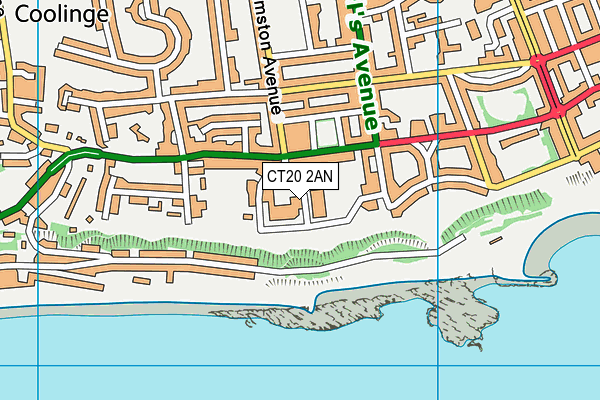 CT20 2AN map - OS VectorMap District (Ordnance Survey)