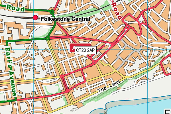 CT20 2AP map - OS VectorMap District (Ordnance Survey)