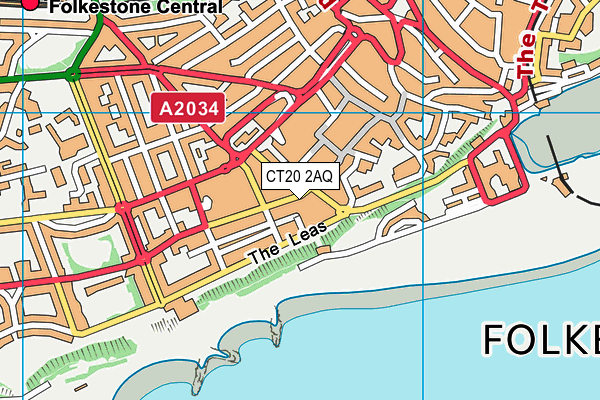 CT20 2AQ map - OS VectorMap District (Ordnance Survey)