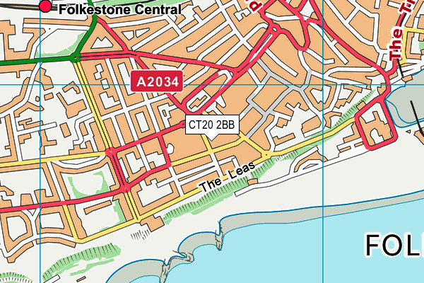 CT20 2BB map - OS VectorMap District (Ordnance Survey)