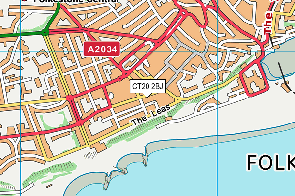 CT20 2BJ map - OS VectorMap District (Ordnance Survey)