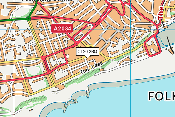 CT20 2BQ map - OS VectorMap District (Ordnance Survey)