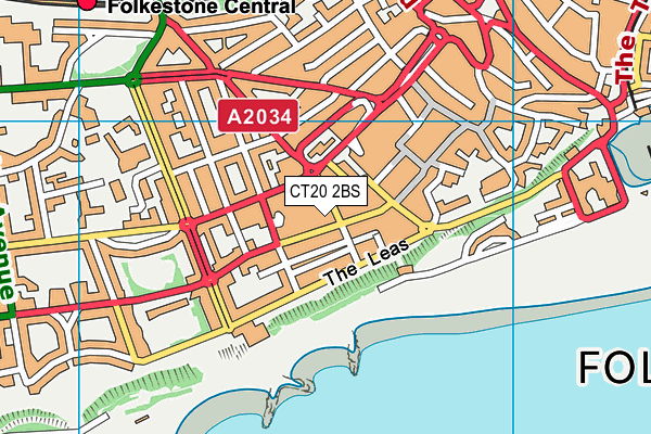 CT20 2BS map - OS VectorMap District (Ordnance Survey)