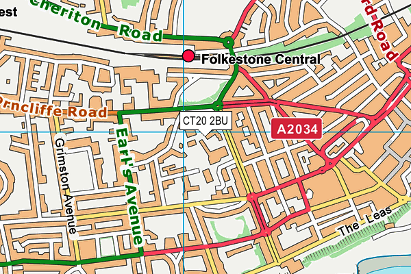 CT20 2BU map - OS VectorMap District (Ordnance Survey)