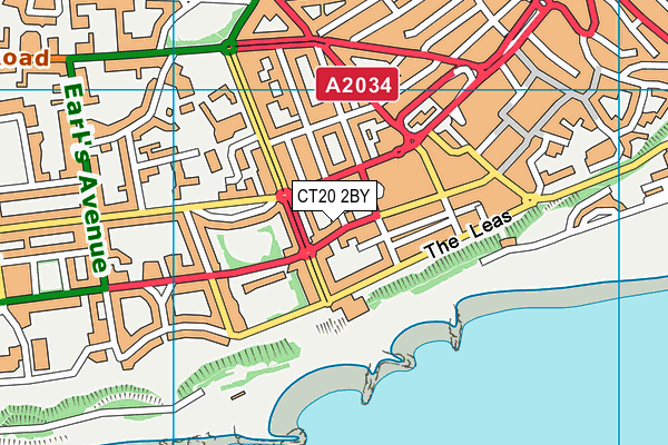 CT20 2BY map - OS VectorMap District (Ordnance Survey)