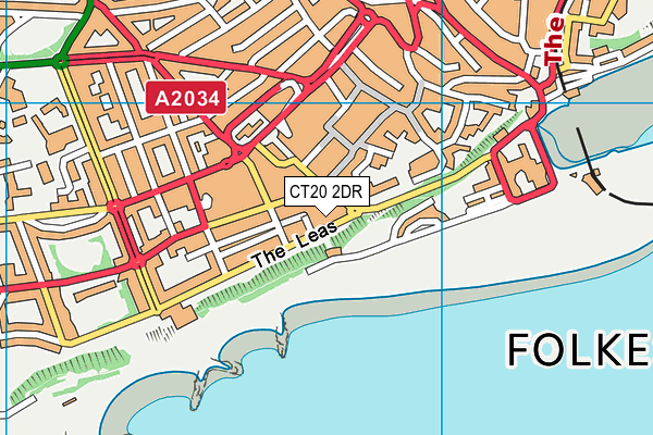 CT20 2DR map - OS VectorMap District (Ordnance Survey)