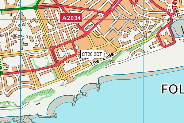 CT20 2DT map - OS VectorMap District (Ordnance Survey)