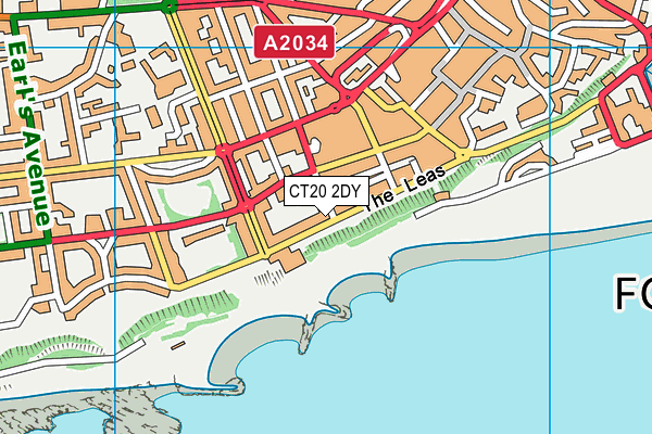 CT20 2DY map - OS VectorMap District (Ordnance Survey)